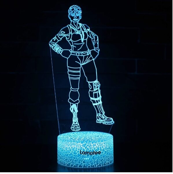 Beling 3D lampa, Fortnite Ghoul, 7 farebná L3DDWS4