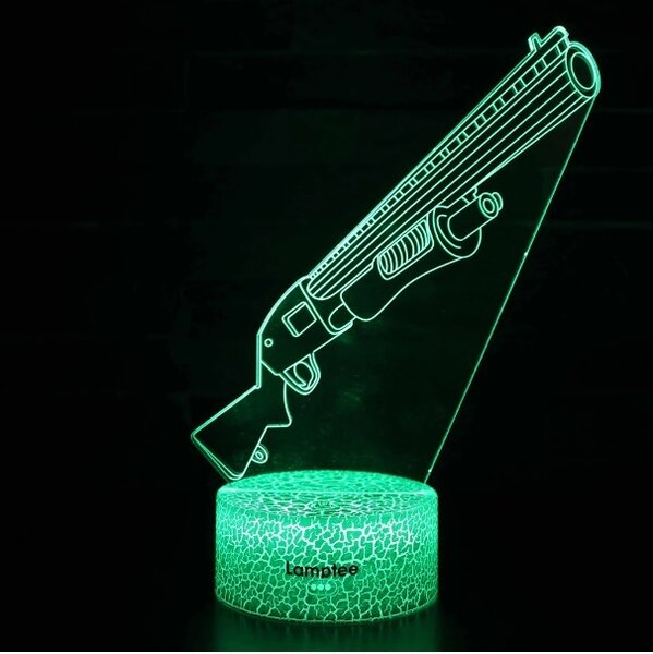 Beling 3D lampa, Fortnite brokovnica, 7 farebná L3DDEW54