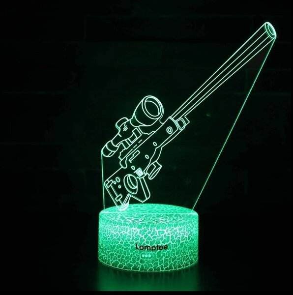 Beling 3D lampa, Fortnite sniper, 7 farebná L3DQG4