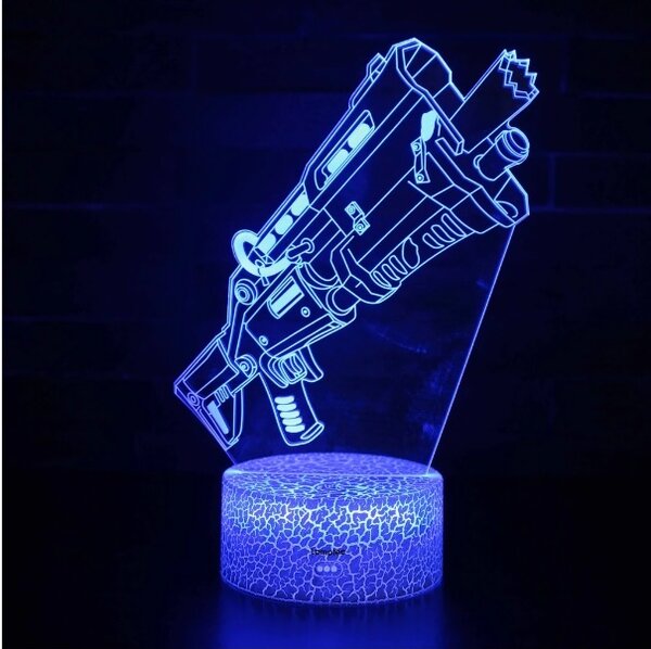 Beling 3D lampa, Fortnite Taktická brokovnica 7 farebná L3DKKJC4