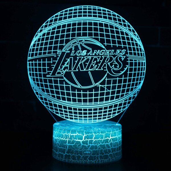 Beling 3D lampa, 3D lampa NBA Los Angels Lakers, 16 farebná DDCKJS855