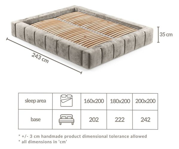 Hnedá čalúnená dvojlôžková posteľ s úložným priestorom s roštom 160x200 cm Aruba L – Maison de Rêve