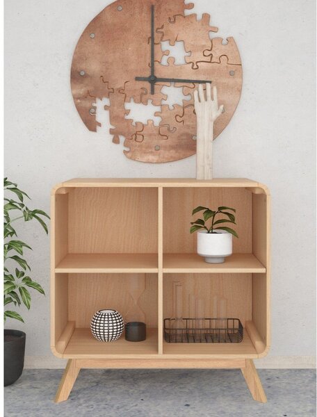 Knižnica v dekore duba v prírodnej farbe 75x75 cm Caitlin – Støraa