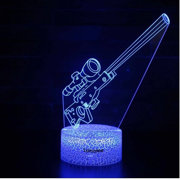 Beling 3D lampa, Fortnite sniper, 7 farebná L3DQG4