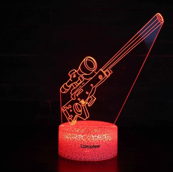 Beling 3D lampa, Fortnite sniper, 7 farebná L3DQG4