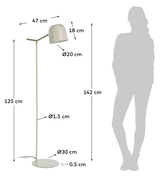 Béžová stojacia lampa Kave Home Alish