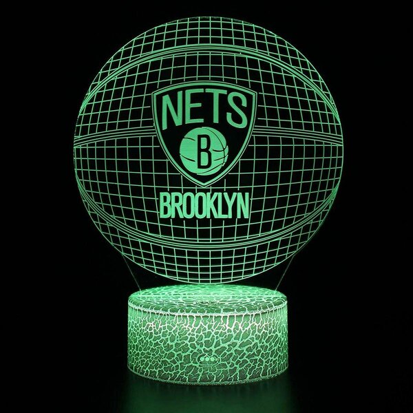 Beling 3D lampa,NBA Brooklyn Nets, 16 farebná QX7