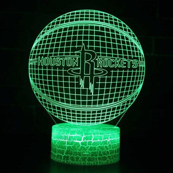 Beling 3D lampa,NBA Houston Rockets , 16 farebná QX3