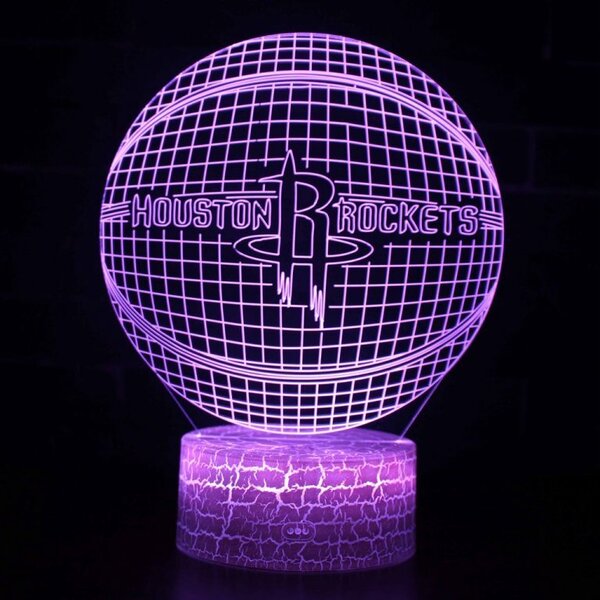 Beling 3D lampa,NBA Houston Rockets , 16 farebná QX3