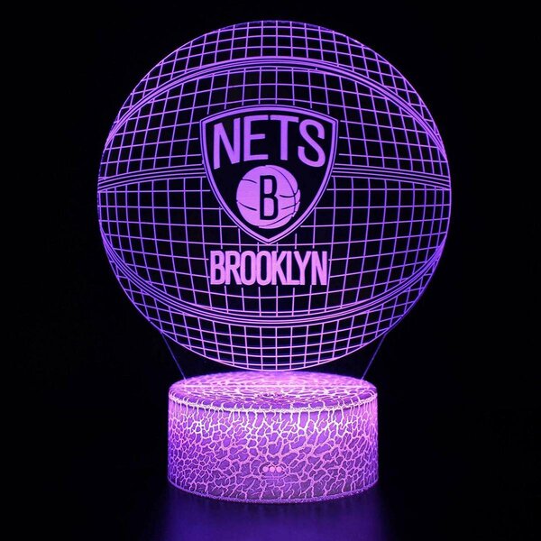 Beling 3D lampa,NBA Brooklyn Nets, 16 farebná QX7