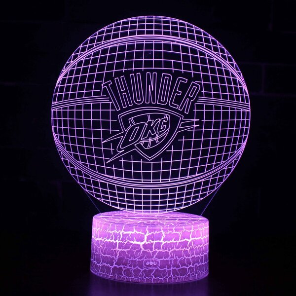 Beling 3D lampa,NBA Oklahoma City Thunder , 16 farebná QX5