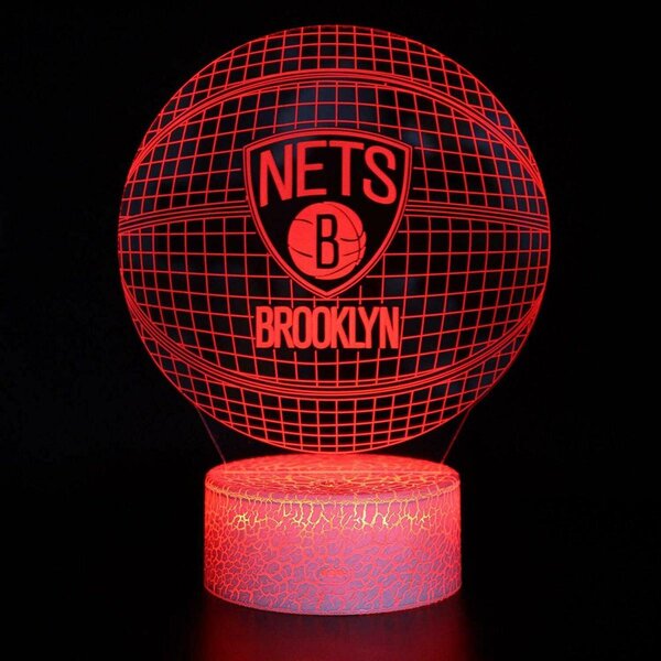Beling 3D lampa,NBA Brooklyn Nets, 16 farebná QX7