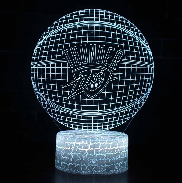 Beling 3D lampa,NBA Oklahoma City Thunder , 16 farebná QX5