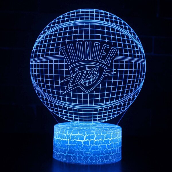 Beling 3D lampa,NBA Oklahoma City Thunder , 16 farebná QX5