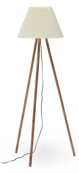 Stojacia lampa v prírodnej farbe s textilným tienidlom (výška 149 cm) Benicarlo – Kave Home