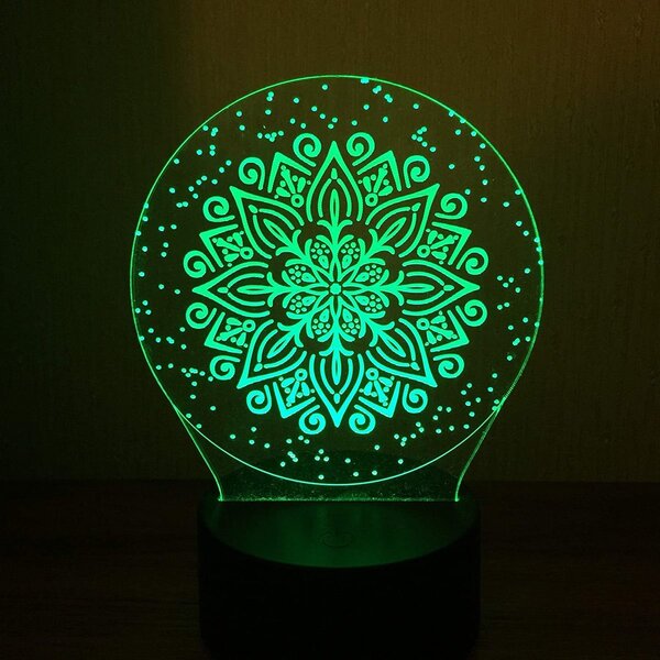 Beling 3D lampa,Mandala, 7 farebná M1