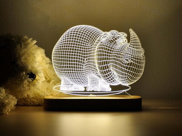 Beling 3D lampa Nosorožec, 7 farebná S4ADCCFVV