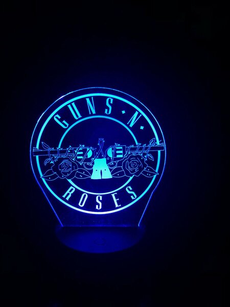 Beling 3D lampa, Guns N’ Roses, 7 farebná L341