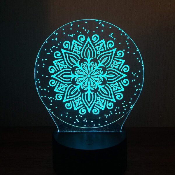 Beling 3D lampa,Mandala, 7 farebná M1