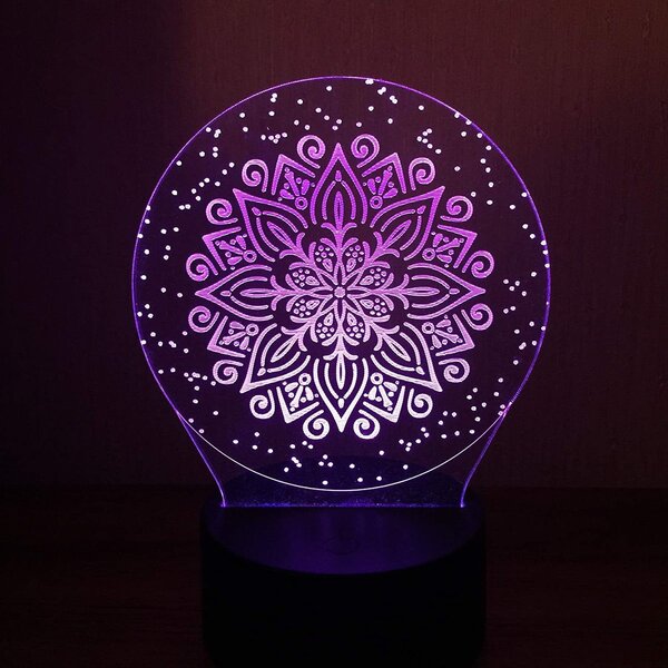 Beling 3D lampa,Mandala, 7 farebná M1