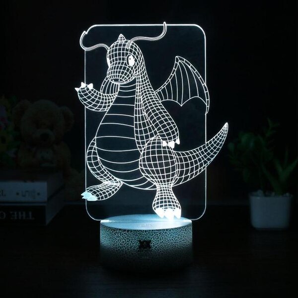 Beling 3D lampa, Dragonite, 7 farebná L7