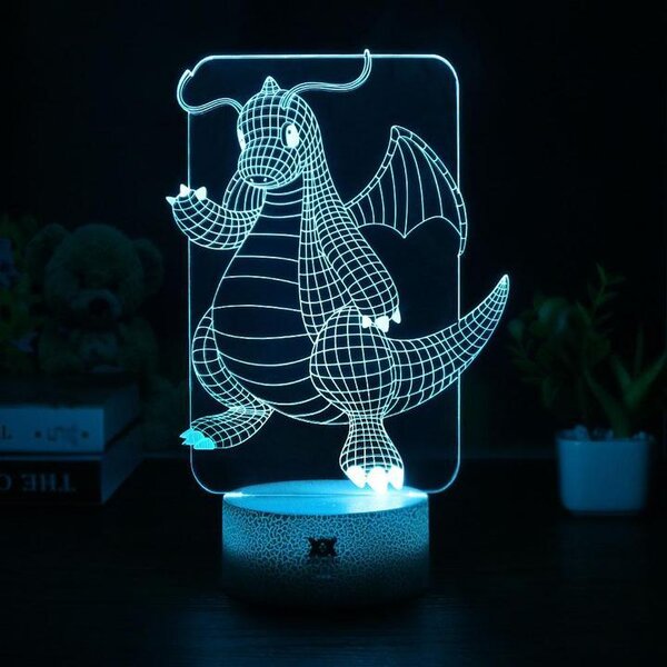 Beling 3D lampa, Dragonite, 7 farebná L7