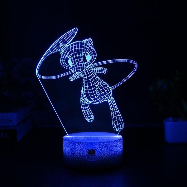 Beling 3D lampa, Mew, 7 farebná 9VF