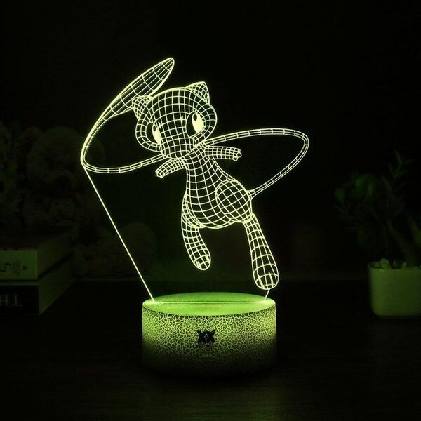 Beling 3D lampa, Mew, 7 farebná 9VF