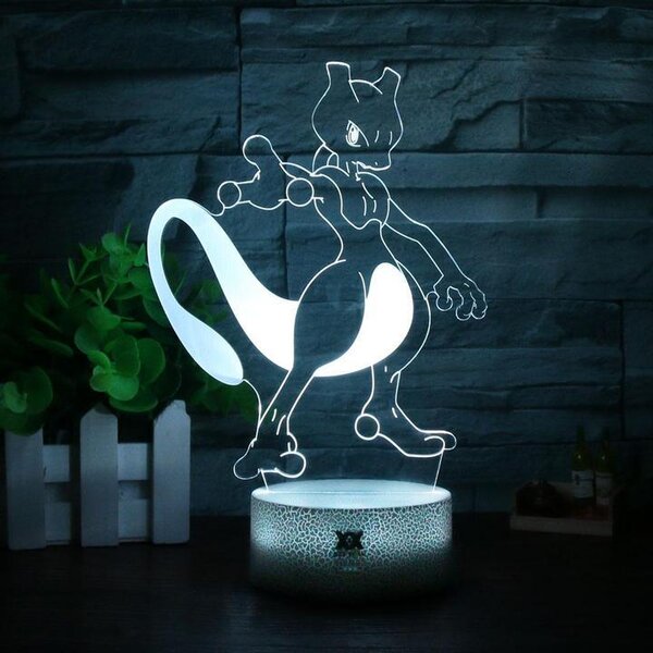 Beling 3D lampa, Mewtwo, 7 farebná 9V55
