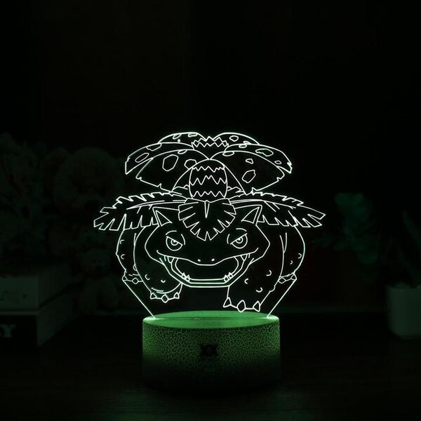 Beling 3D lampa, Venusaur, 7 farebná, 3CVF6FS
