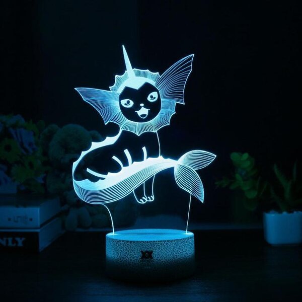 Beling 3D lampa, Vaporeon, 7 farebná, QW5F6