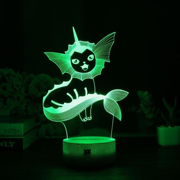 Beling 3D lampa, Vaporeon, 7 farebná, QW5F6