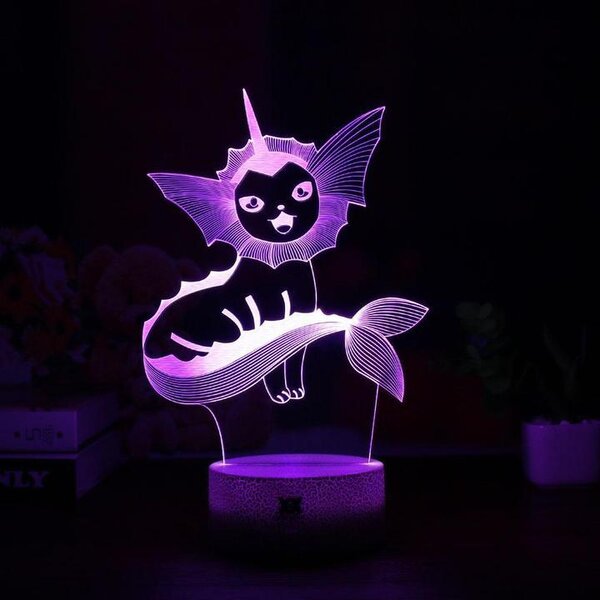 Beling 3D lampa, Vaporeon, 7 farebná, QW5F6