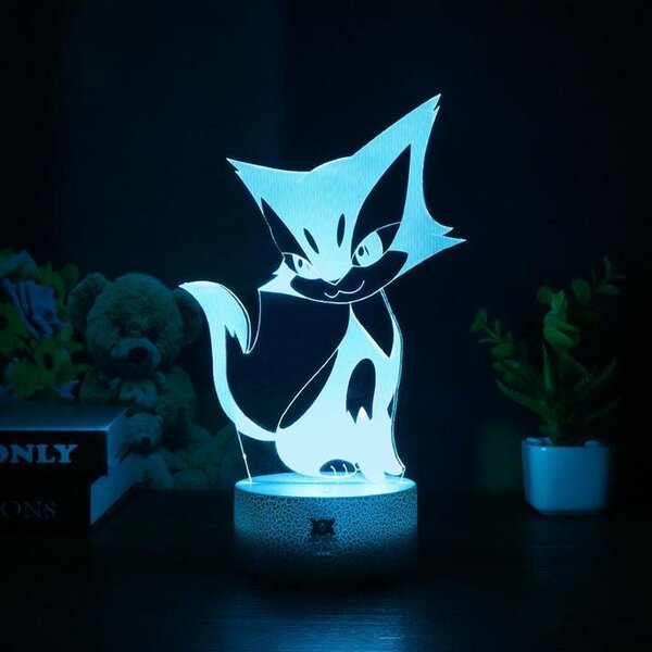 Beling 3D lampa, Purrloin, 7 farebná 9VFFW