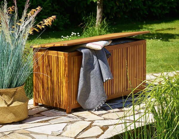 Drevený úložný box ACACIA, 117x50x59cm, prírodná hnedá Jurhan
