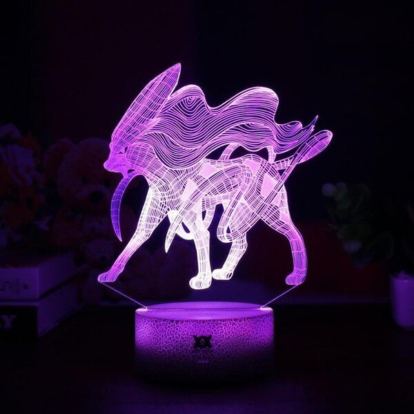 Beling 3D lampa,Suicune, 7 farebná, 3CVF6DC