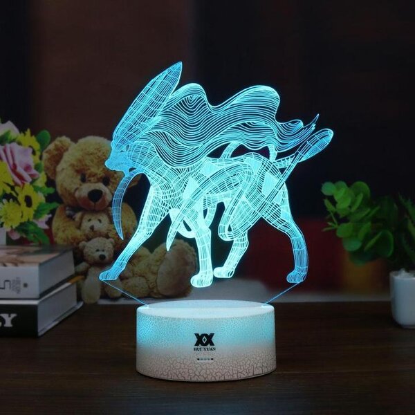 Beling 3D lampa,Suicune, 7 farebná, 3CVF6DC