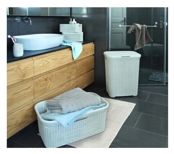 Svetlokrémový kôš na bielizeň Curver Hamper, 60 l