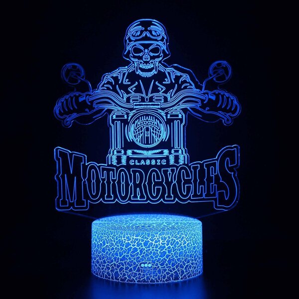 Beling 3D lampa, Clasic motorcykles, 7 farebná LLJ5