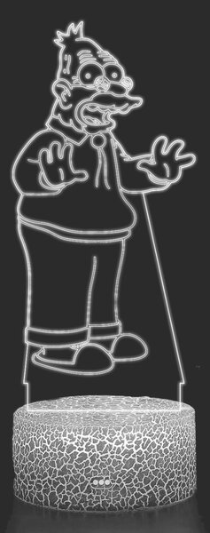 Beling 3D lampa, Abraham Simpson, 7 farebná K9X
