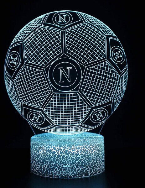 Beling 3D lampa, Neapol lopta, futbalový darček,16 farebná MXR87