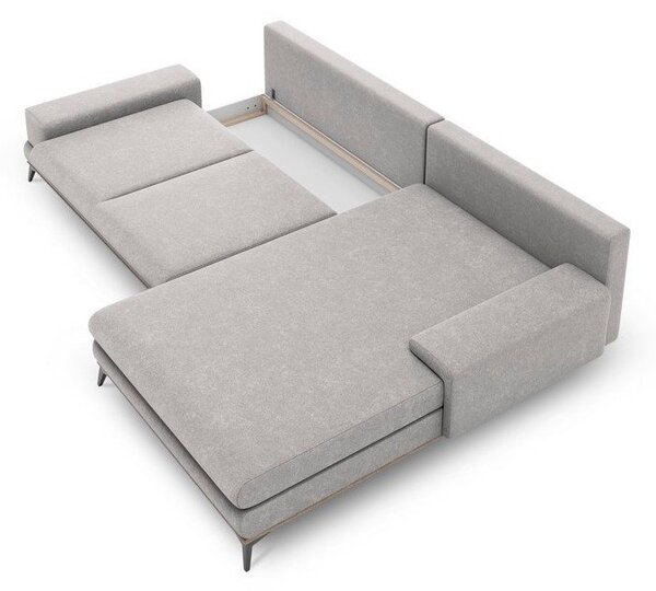 Svetlosivá rozkladacia rohová pohovka Windsor & Co Sofas Planet, pravý roh