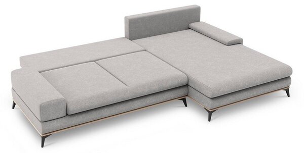 Svetlosivá rozkladacia rohová pohovka Windsor & Co Sofas Planet, pravý roh