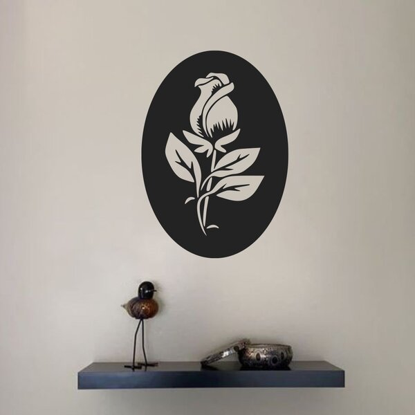 Drevená dekorácia na stenu - Ruža - 90x63