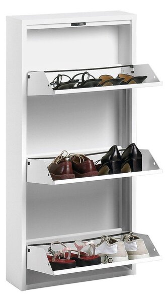 Biela kovová výklopná skrinka na topánky 50x103x15 cm Ode – Kave Home