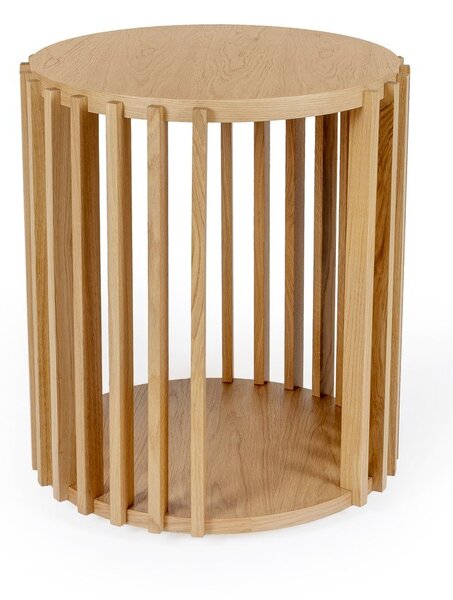 Odkladací stolík z dubového dreva Woodman Drum, ø 53 cm