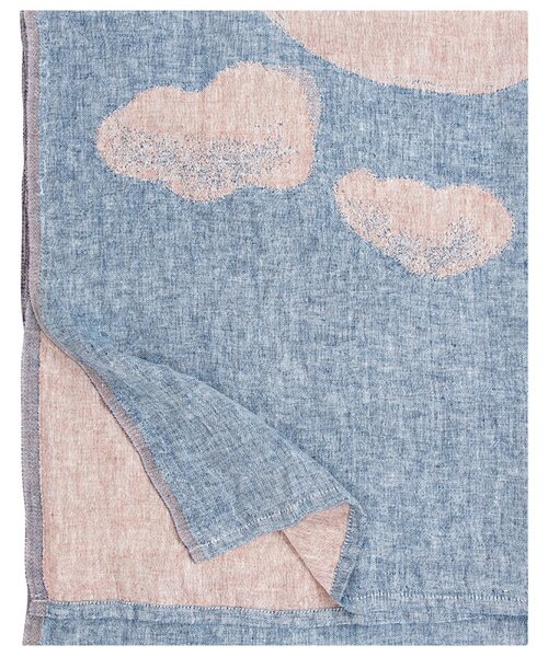 Ľanový uterák Hietsu, škoricovo modrý, Rozmery 95x180 cm