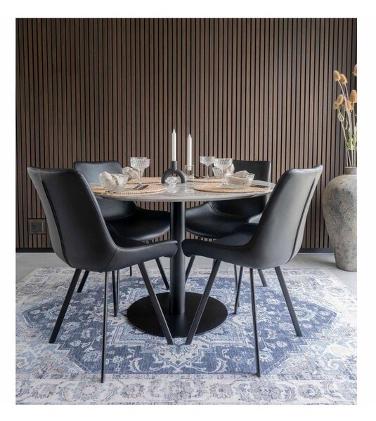 Okrúhly jedálenský stôl s doskou v dekore mramoru ø 110 cm Bolzano – House Nordic
