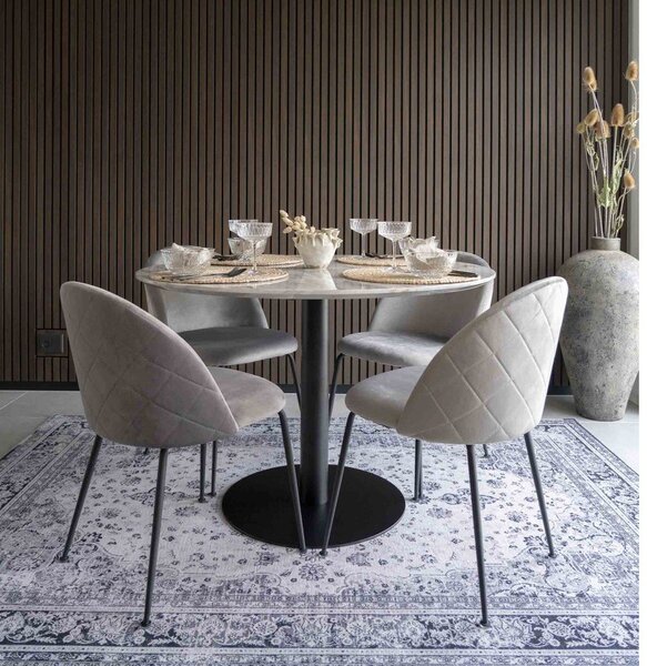 Okrúhly jedálenský stôl s doskou v dekore mramoru ø 110 cm Bolzano – House Nordic