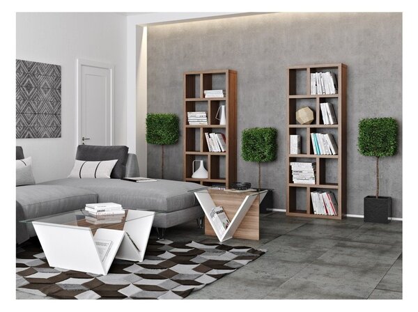 Knižnica v dekore orecha v prírodnej farbe 70x198 cm Berlin – TemaHome